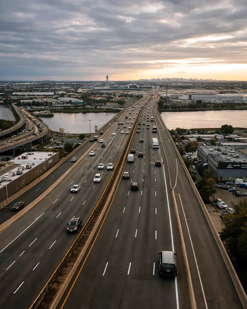 Route 1/9 corridor connecting Hoboken to Newark Airport