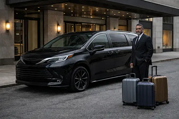 Comfort van Hoboken family pickup for Newark Airport transfer