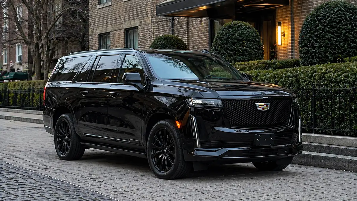 SUV from Manhattan to Newark Airport loaded with family luggage and car seats