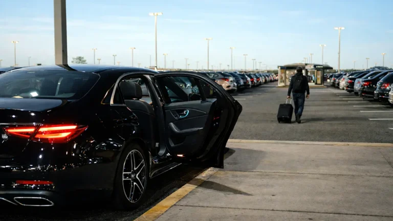 Newark Airport parking vs car service EWR cost comparison 5-day trip P6 economy lot