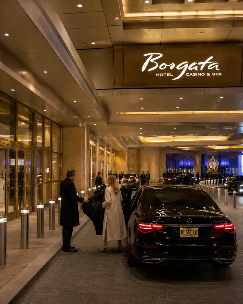 Borgata Hotel Casino Atlantic City porte cochère drop-off entrance for car service arrivals