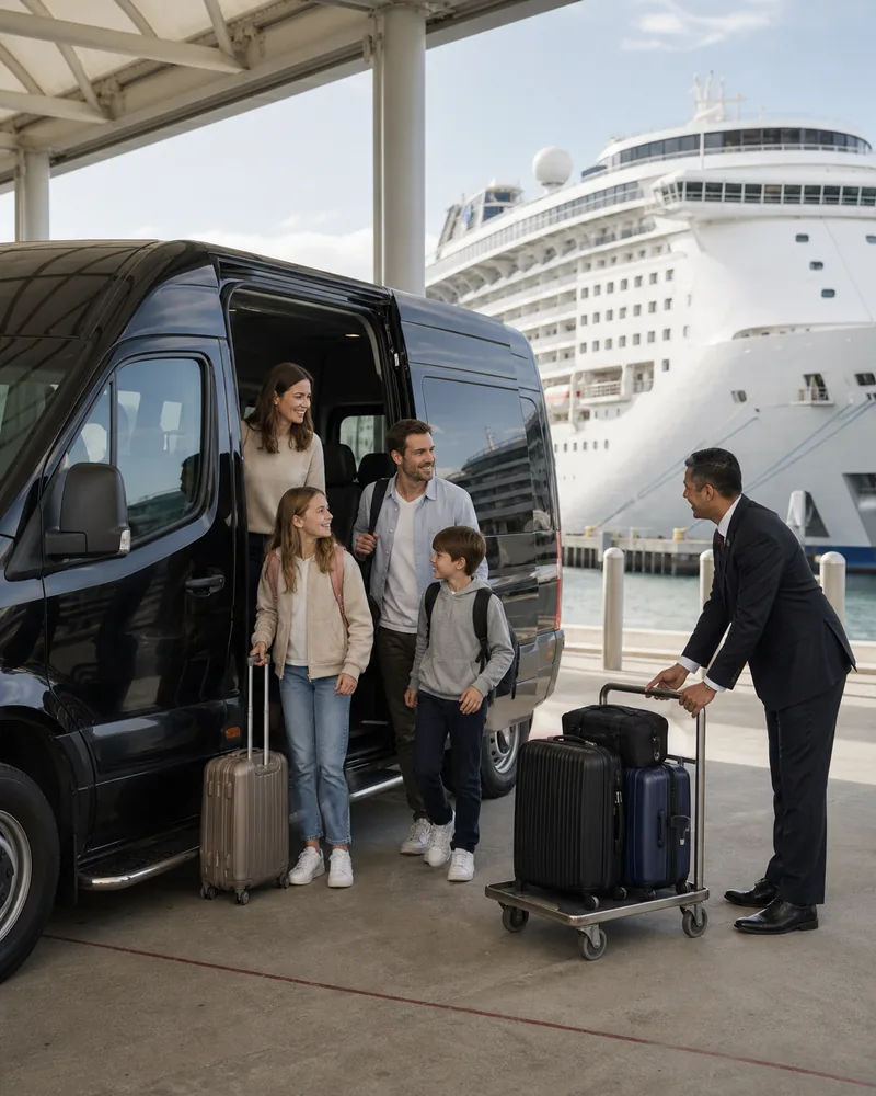 Cape Liberty Cruise Port Bayonne drop-off canopy for Royal Caribbean and Celebrity embarkation