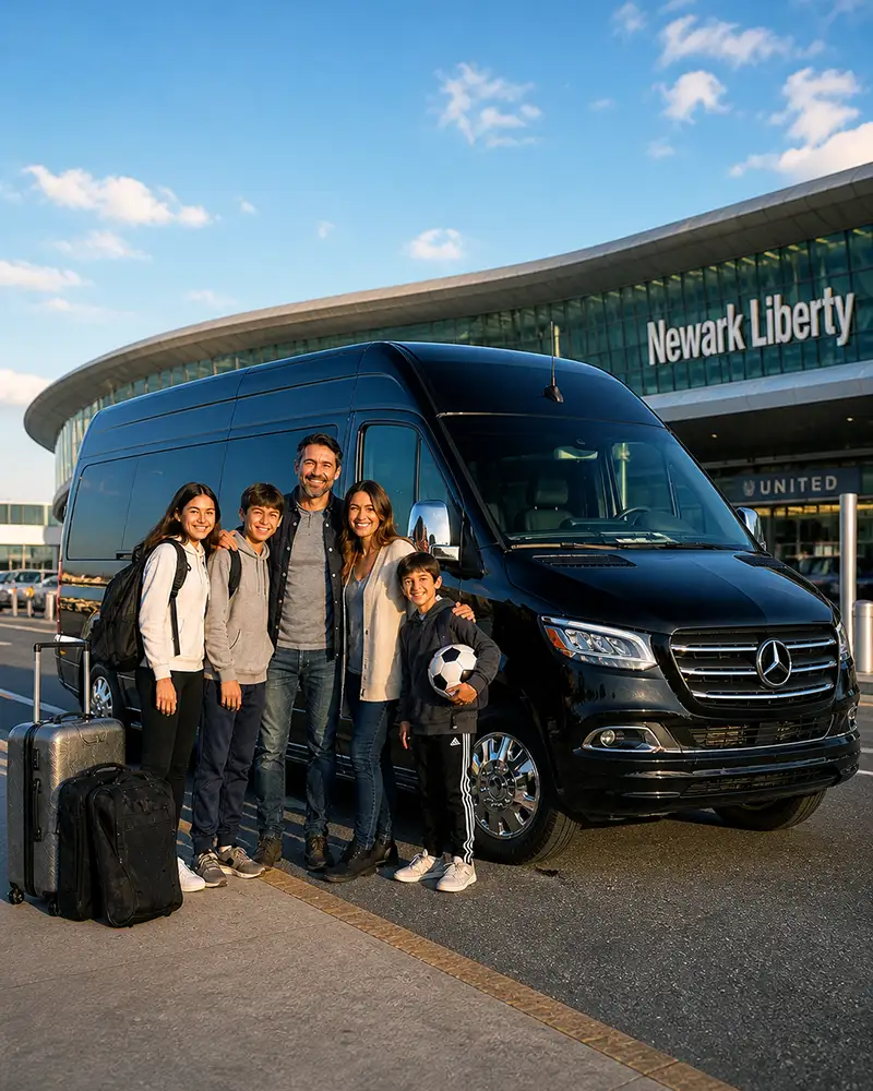 Family transportation from Newark Airport to MetLife Stadium