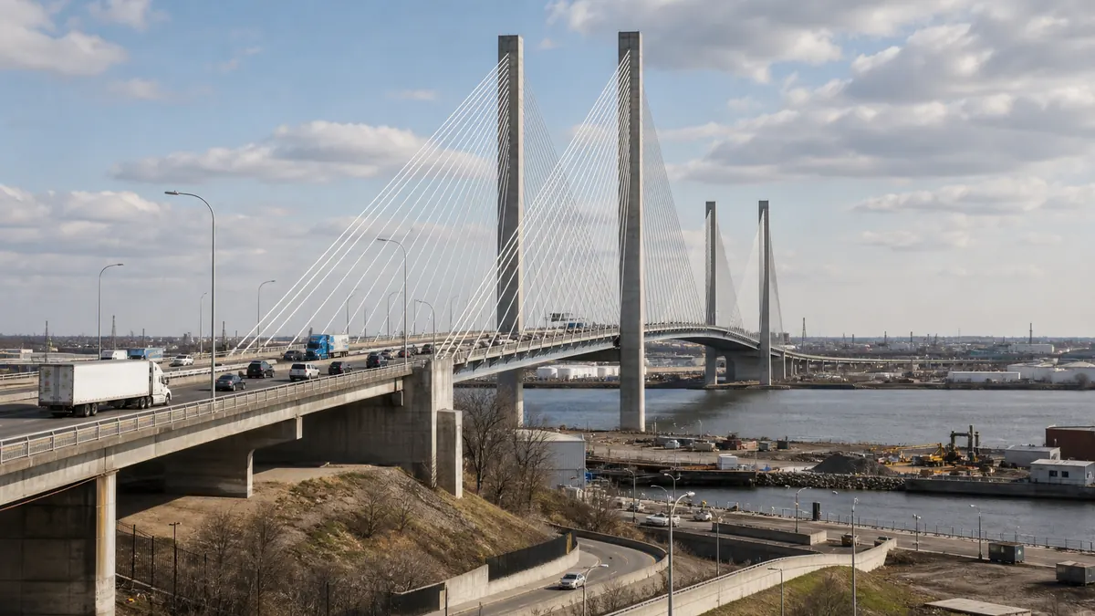 Goethals Bridge approach from the New Jersey side heading toward Staten Island and Brooklyn