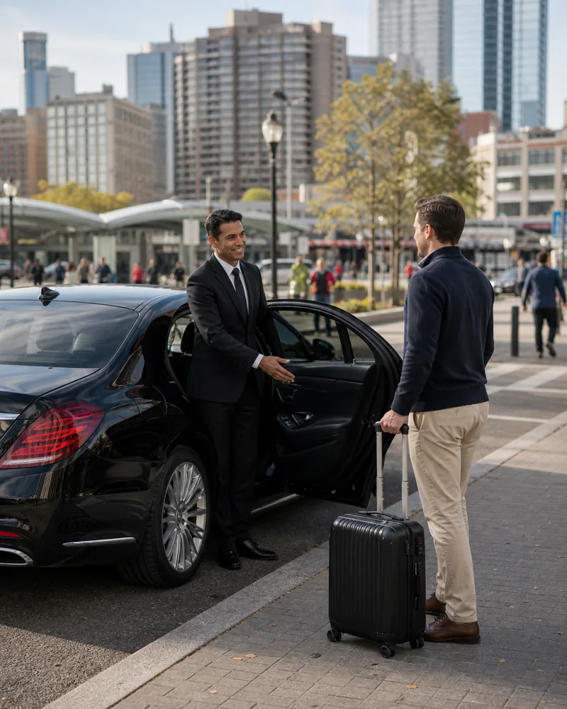 Jersey City car service pickup near the Journal Square transportation center on the way to Newark Airport