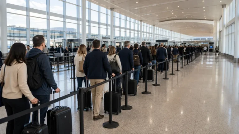 newark airport wait times tsa security line