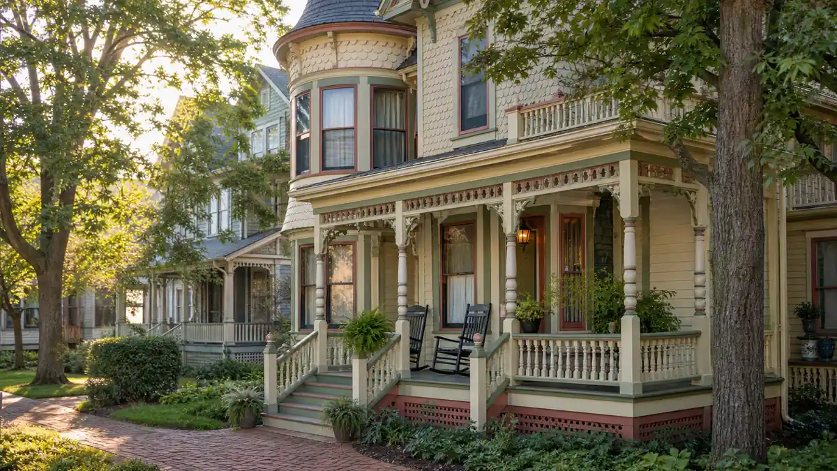 Victorian B&B architecture in Ocean Grove, walking distance to Asbury Park