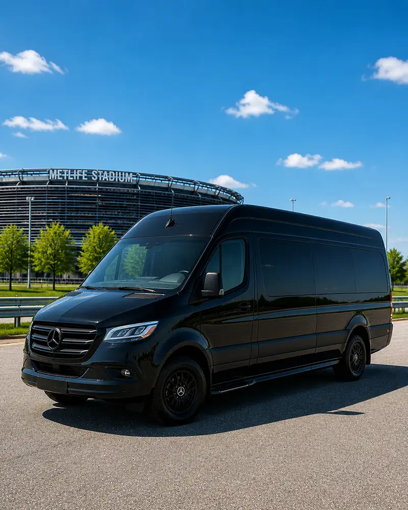 Sprinter van from EWR to MetLife Stadium for World Cup 2026 group transportation