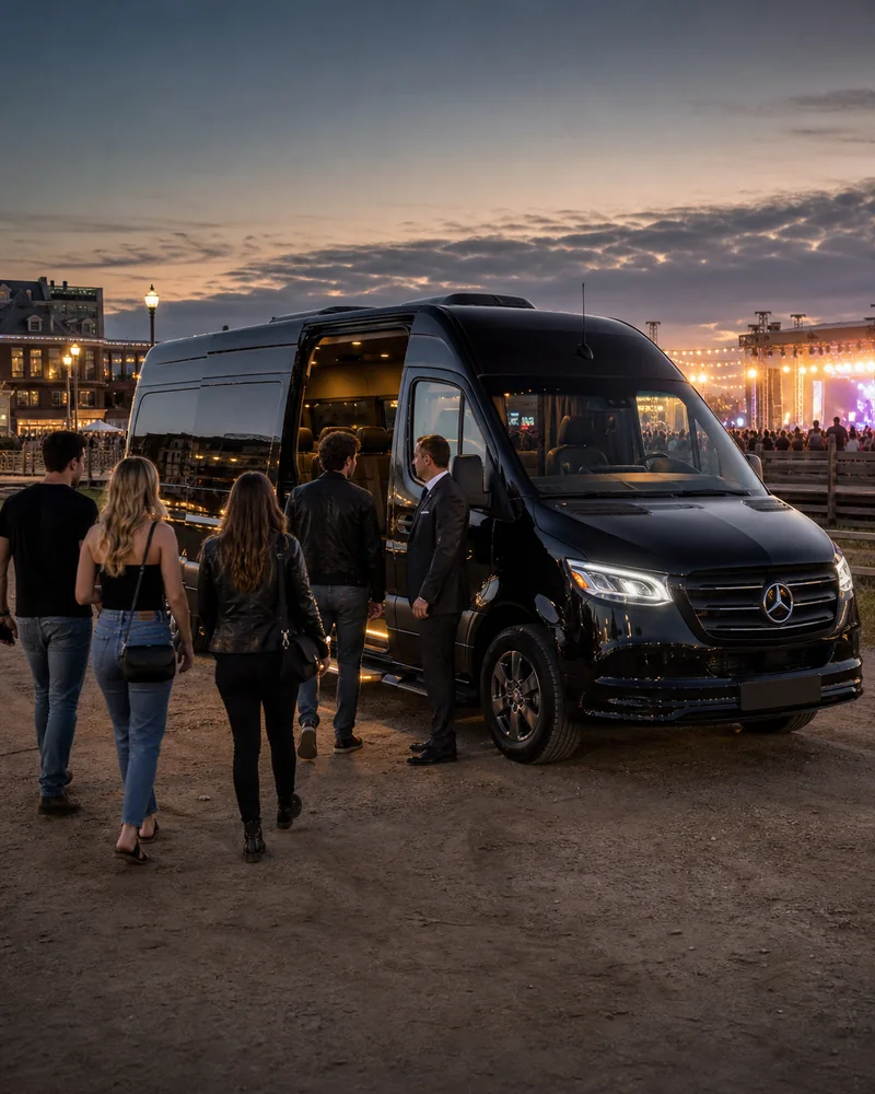 Sprinter van late-night pickup at the Stone Pony Asbury Park after a concert