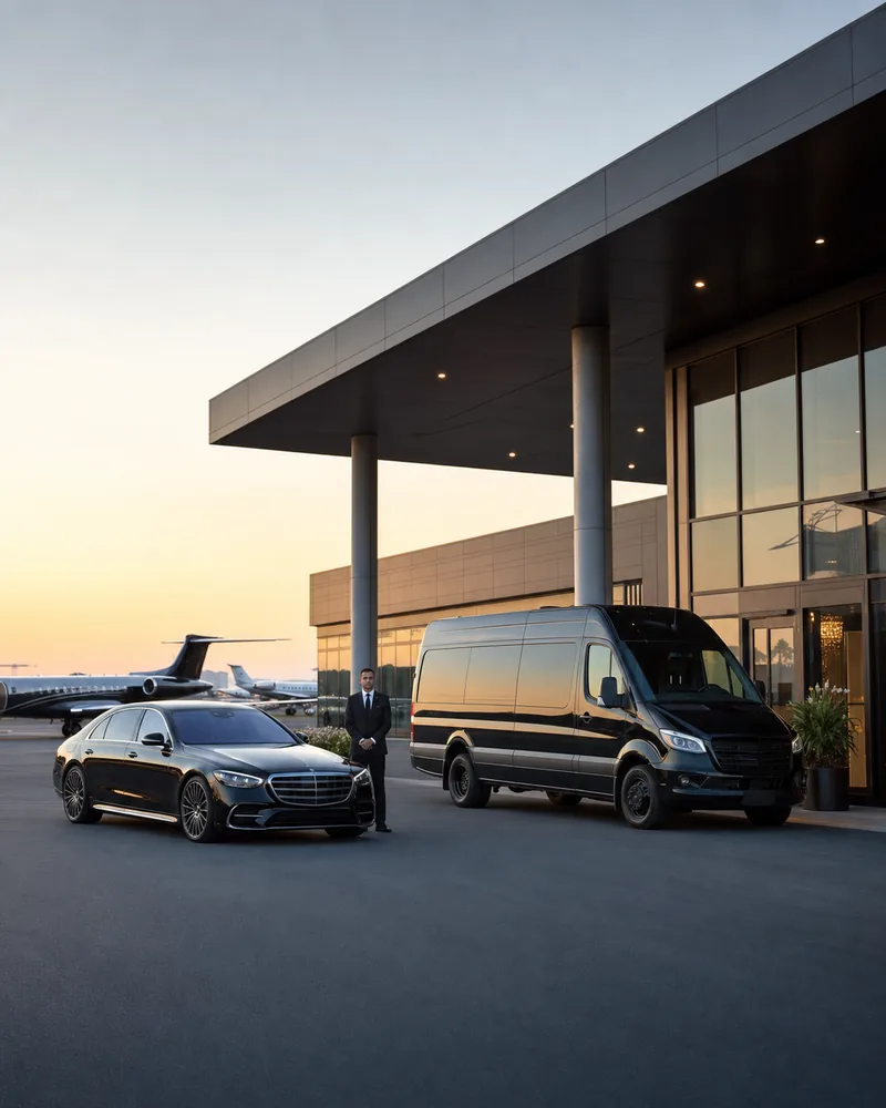 Teterboro first-class sedan and Sprinter van ground transport options at the FBO