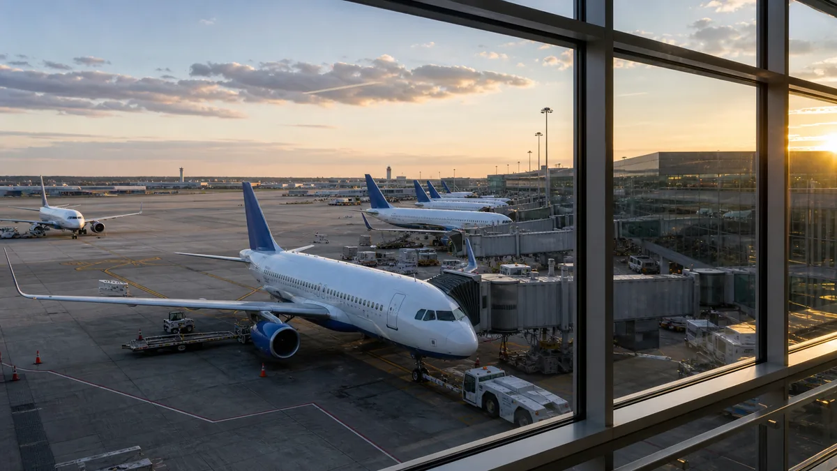 Newark Airport United hub: United Airlines aircraft at EWR Terminal C gates